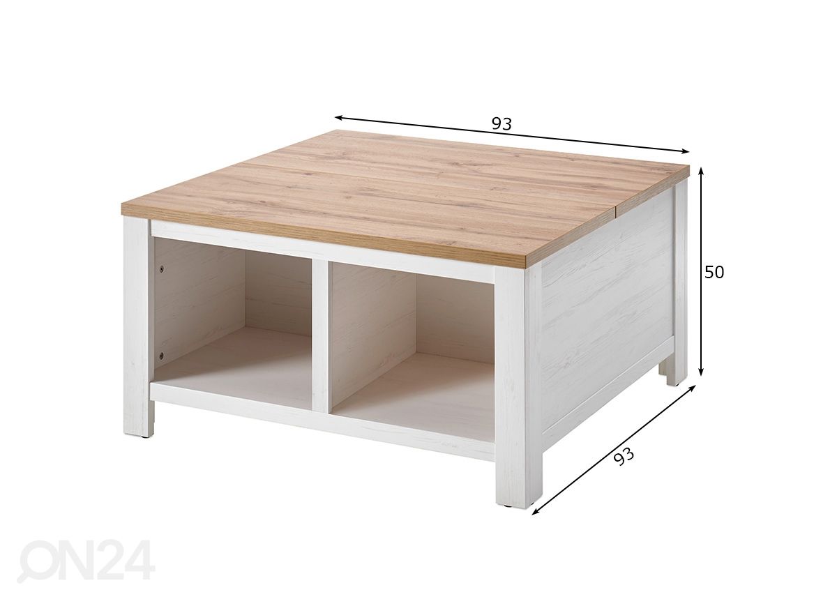 Sohvapöytä Westminster 93x93 cm kuvasuurennos mitat