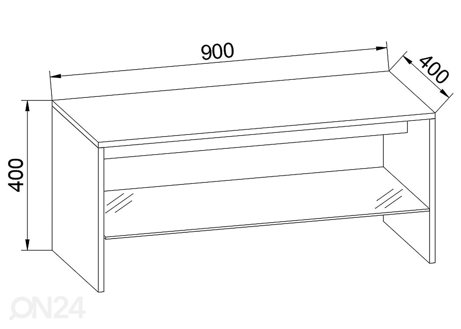 Sohvapöytä Wisal 90x40 cm kuvasuurennos mitat