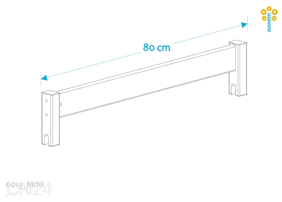 Suwem etummainen turvalaita Lahe MINI lastensänkyyn kuvasuurennos mitat