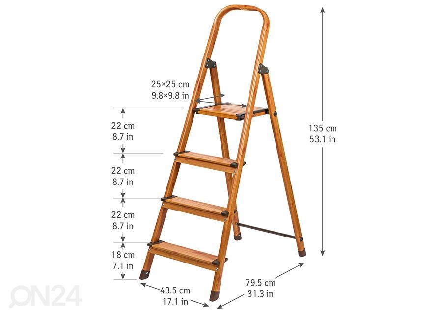 Taloustikkaat Tatkraft Upgrade 4 kuvasuurennos mitat