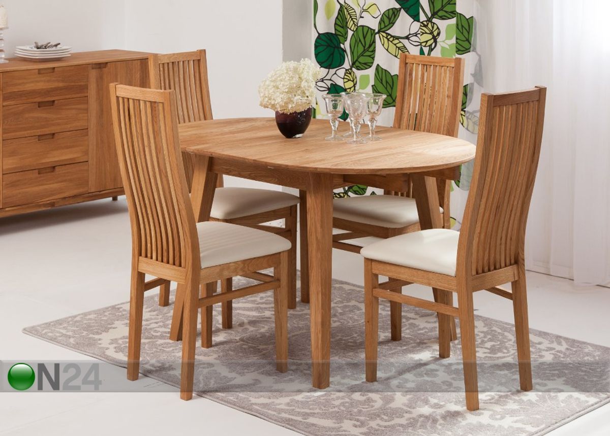 Tammi jatkettava ruokapöytä Basel 90-130x90 cm + 4 tuolia Sandra kuvasuurennos