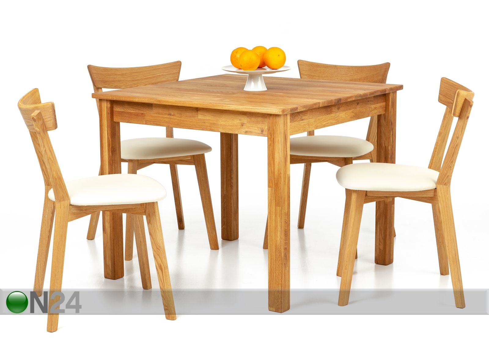 Tammi ruokapöytä Lem 90x90 cm + 2 tuolia Viola beige kuvasuurennos