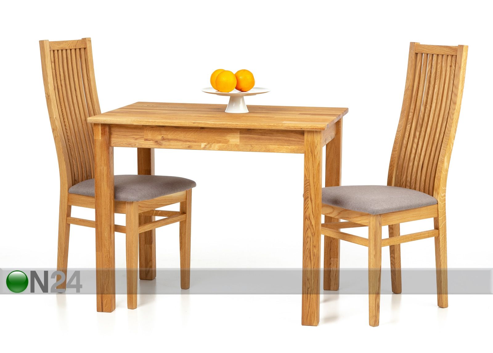 Tammi ruokapöytä Len21 90x65 cm + 2 tuolia Sandra harmaa kuvasuurennos