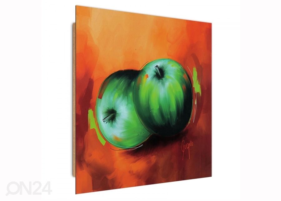 Taulu Green apples 3D 30x30 cm kuvasuurennos
