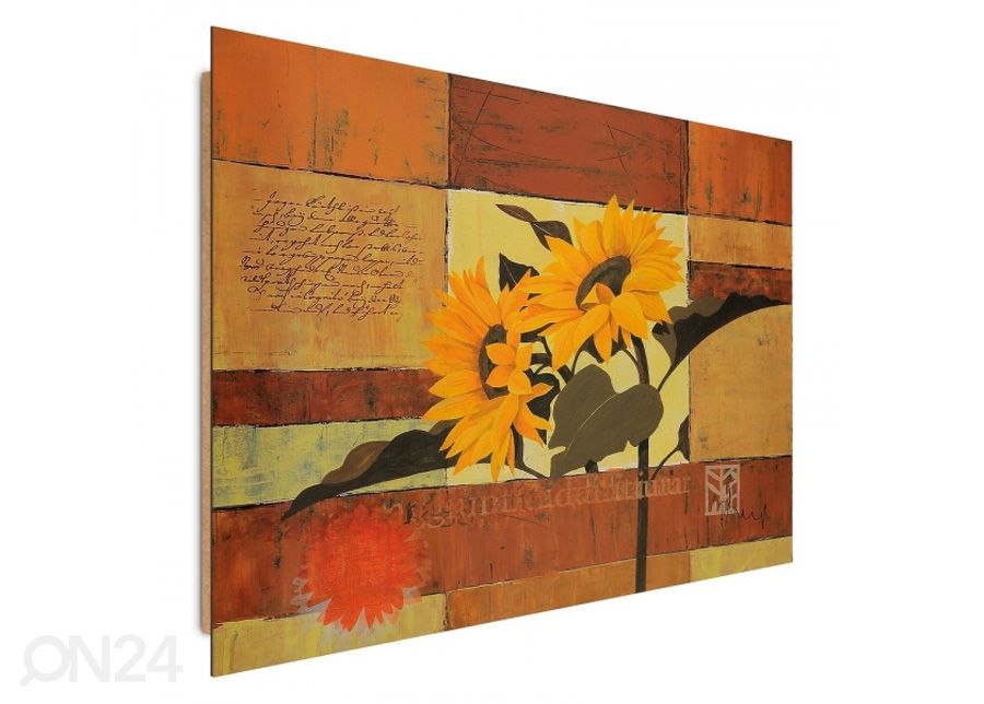 Taulu Painted sunflowers 3D 98x68 cm kuvasuurennos