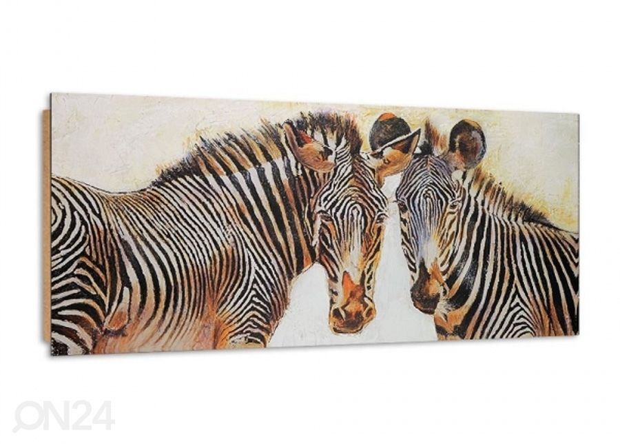 Taulu Painted Zebras 3D 100x50 cm kuvasuurennos