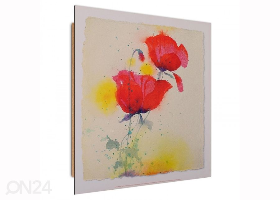 Taulu Poppies 3D 30x30 cm kuvasuurennos