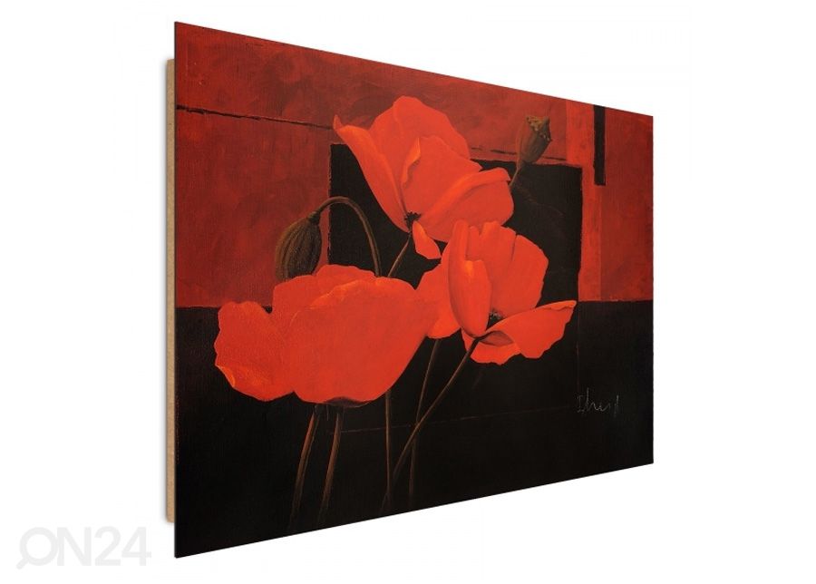 Taulu Poppies at night 3D 98x68cm kuvasuurennos