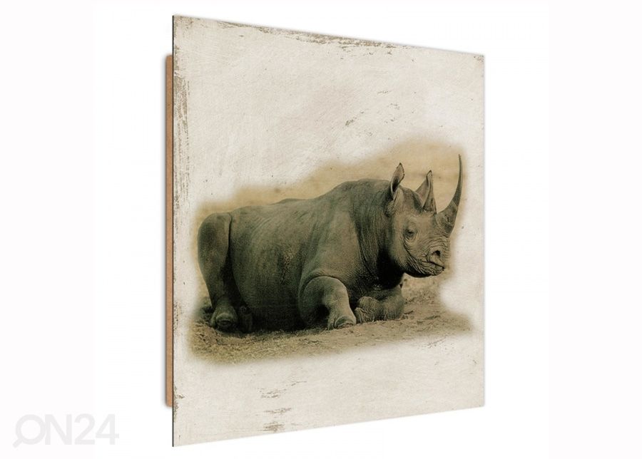 Taulu Rhinoceros 3D 30x30 cm kuvasuurennos