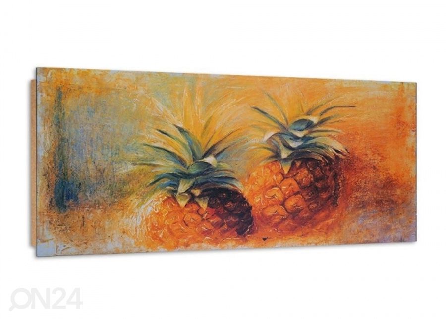 Taulu Two painted pineapples 3D 100x50 cm kuvasuurennos