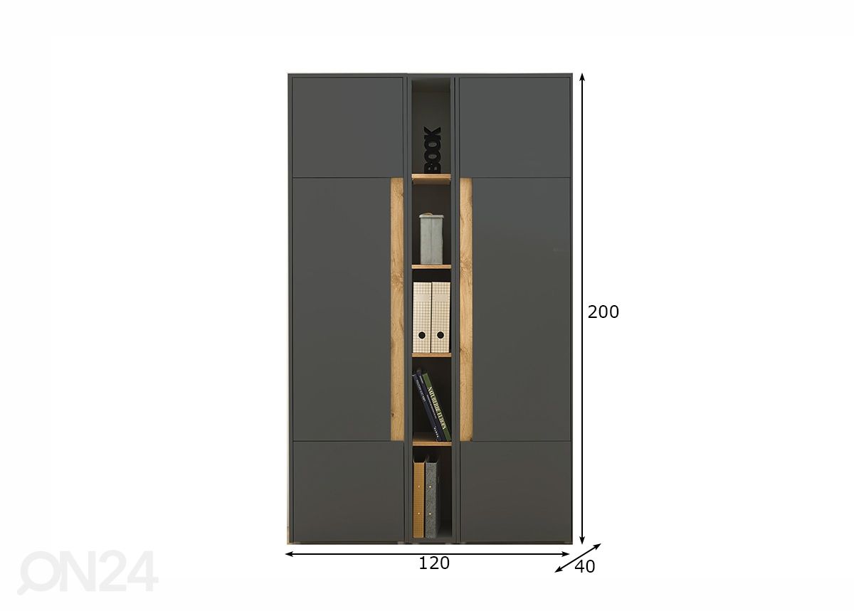 Toimistokaappi City 120 cm kuvasuurennos mitat