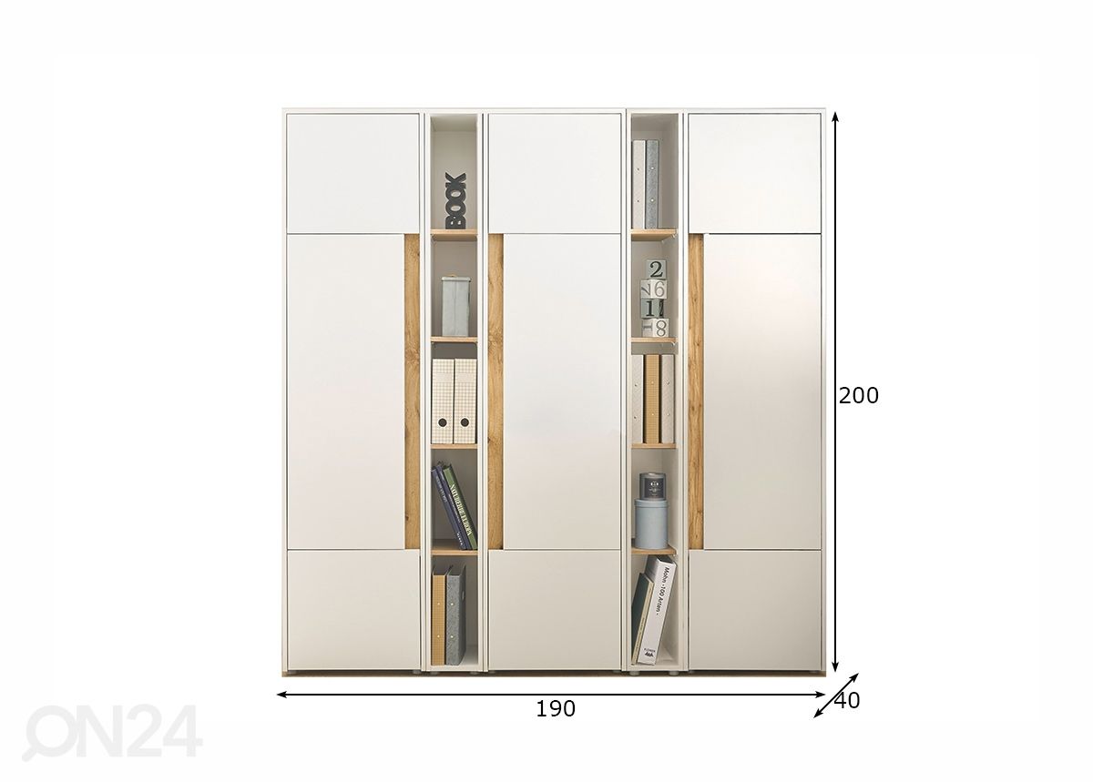 Toimistokaappi City 190 cm kuvasuurennos mitat