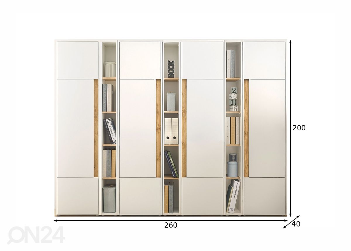 Toimistokaappi City 260 cm kuvasuurennos mitat