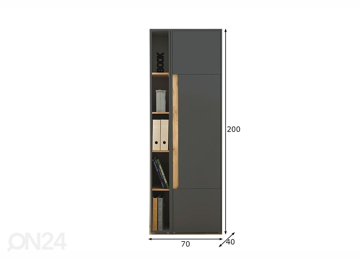 Toimistokaappi City 70 cm kuvasuurennos mitat