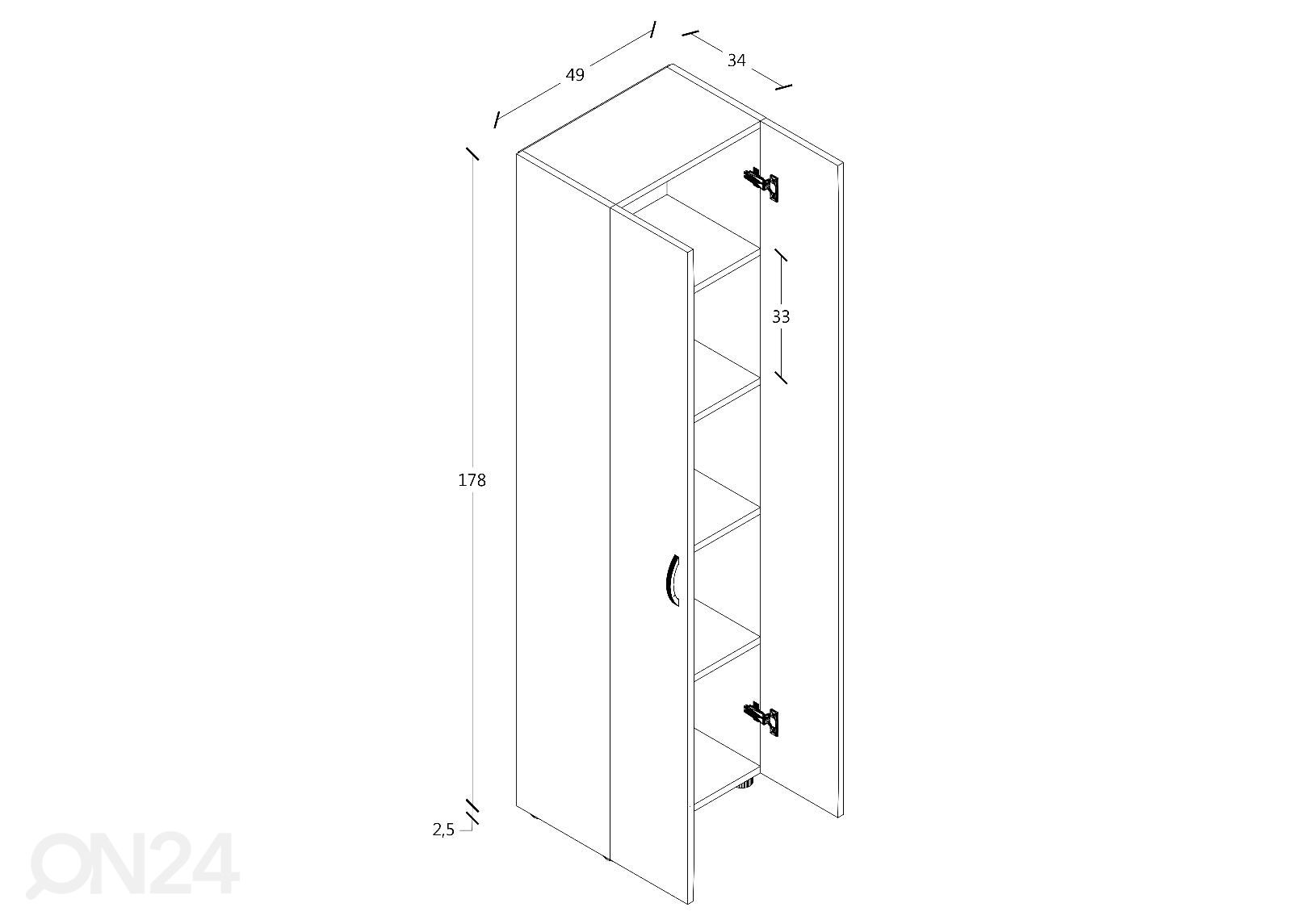 Toimistokaappi Ulas XL 5 49 cm kuvasuurennos mitat