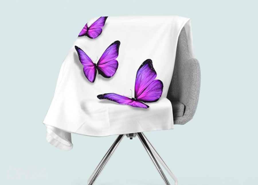 Torkkupeitto Purple Batterfly 130x150 cm kuvasuurennos