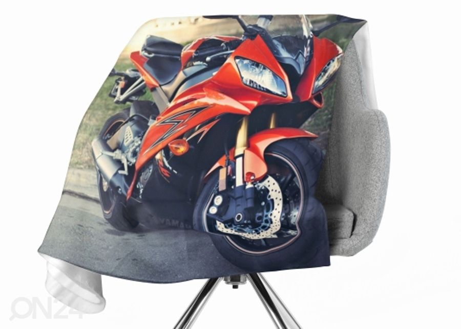 Torkkupeitto Red Motorcicle 130x150 cm kuvasuurennos