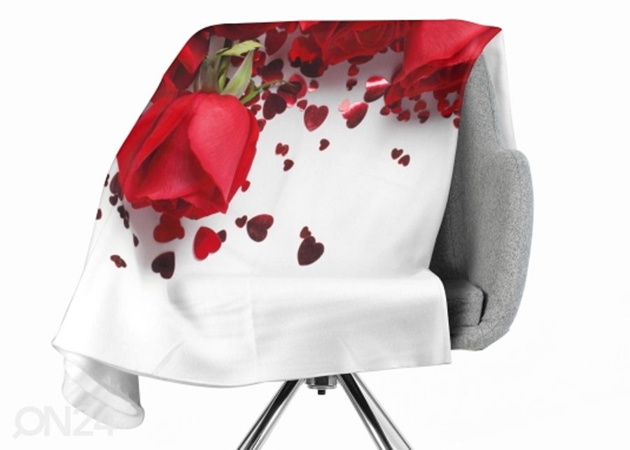 Torkkupeitto Roses and Hearts 130x150 cm kuvasuurennos