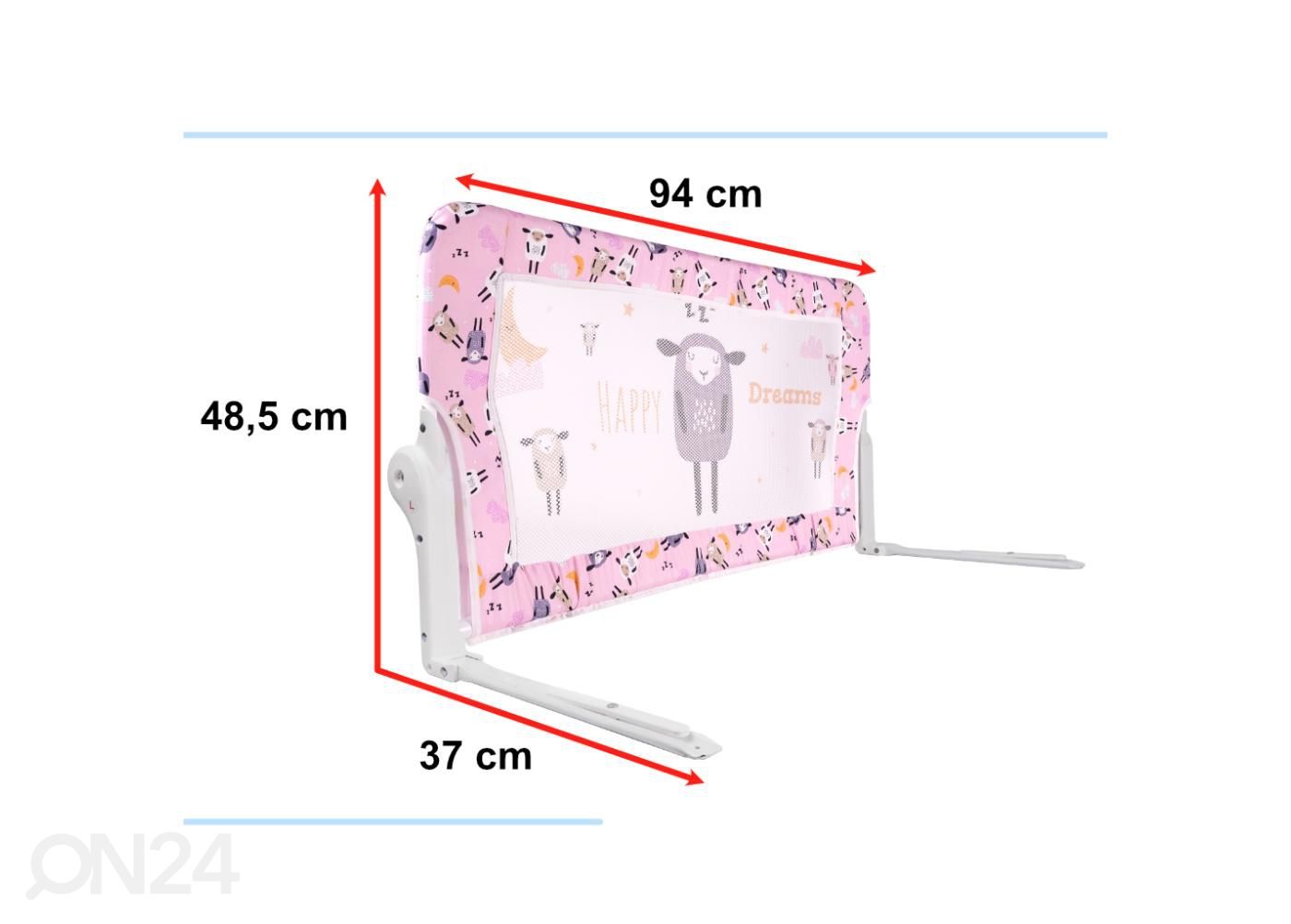 Turvalaita sänkyyn Lammas 90 cm kuvasuurennos mitat