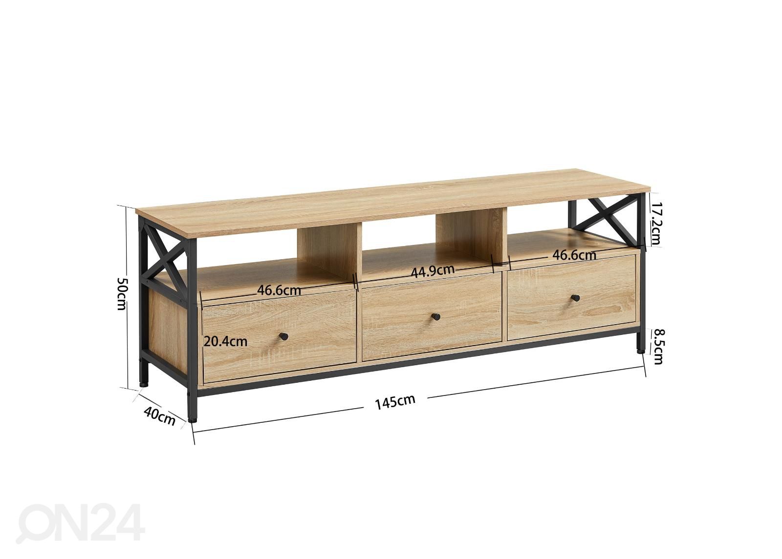 TV-taso 145 cm kuvasuurennos mitat