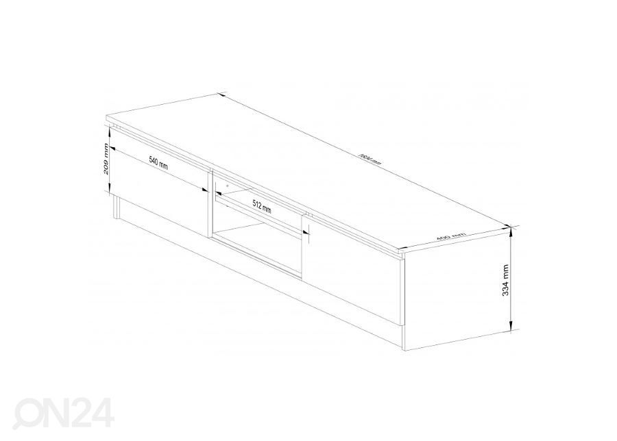 TV-taso 160 cm kuvasuurennos mitat