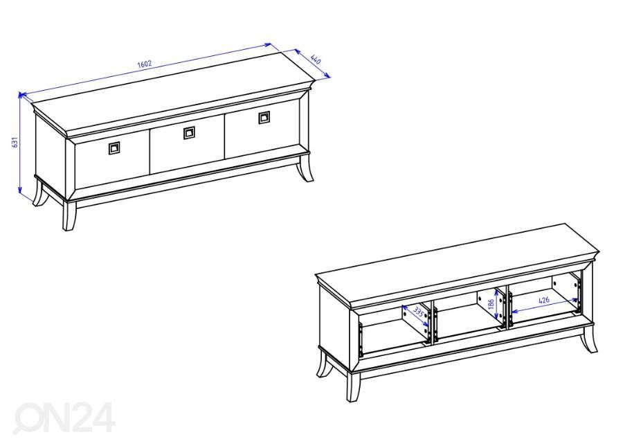 TV-taso 160 cm kuvasuurennos mitat