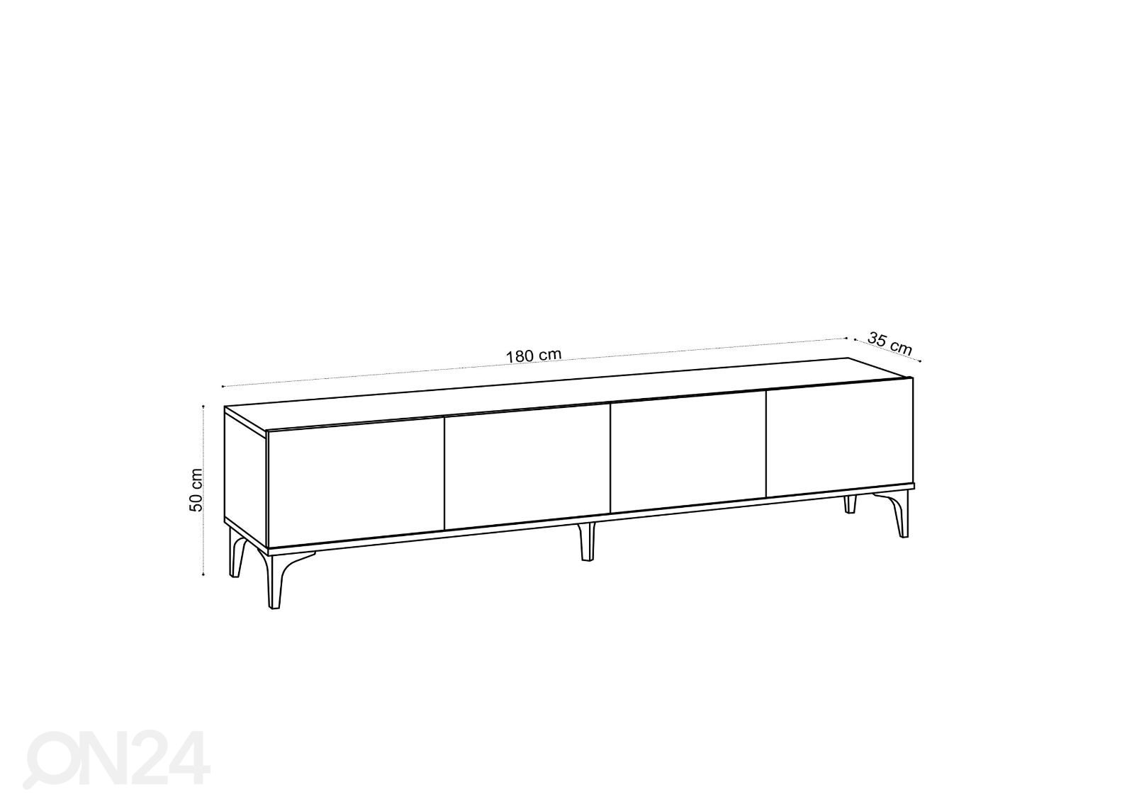 TV-taso 180 cm kuvasuurennos mitat