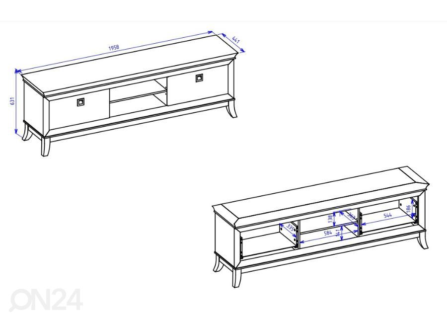 TV-taso 196 cm kuvasuurennos mitat