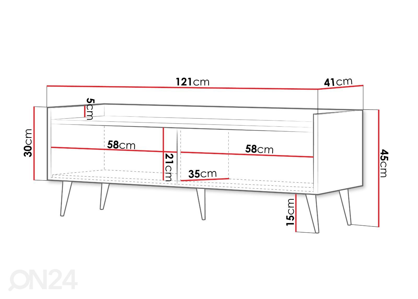 TV-taso Ademo 121 cm kuvasuurennos mitat