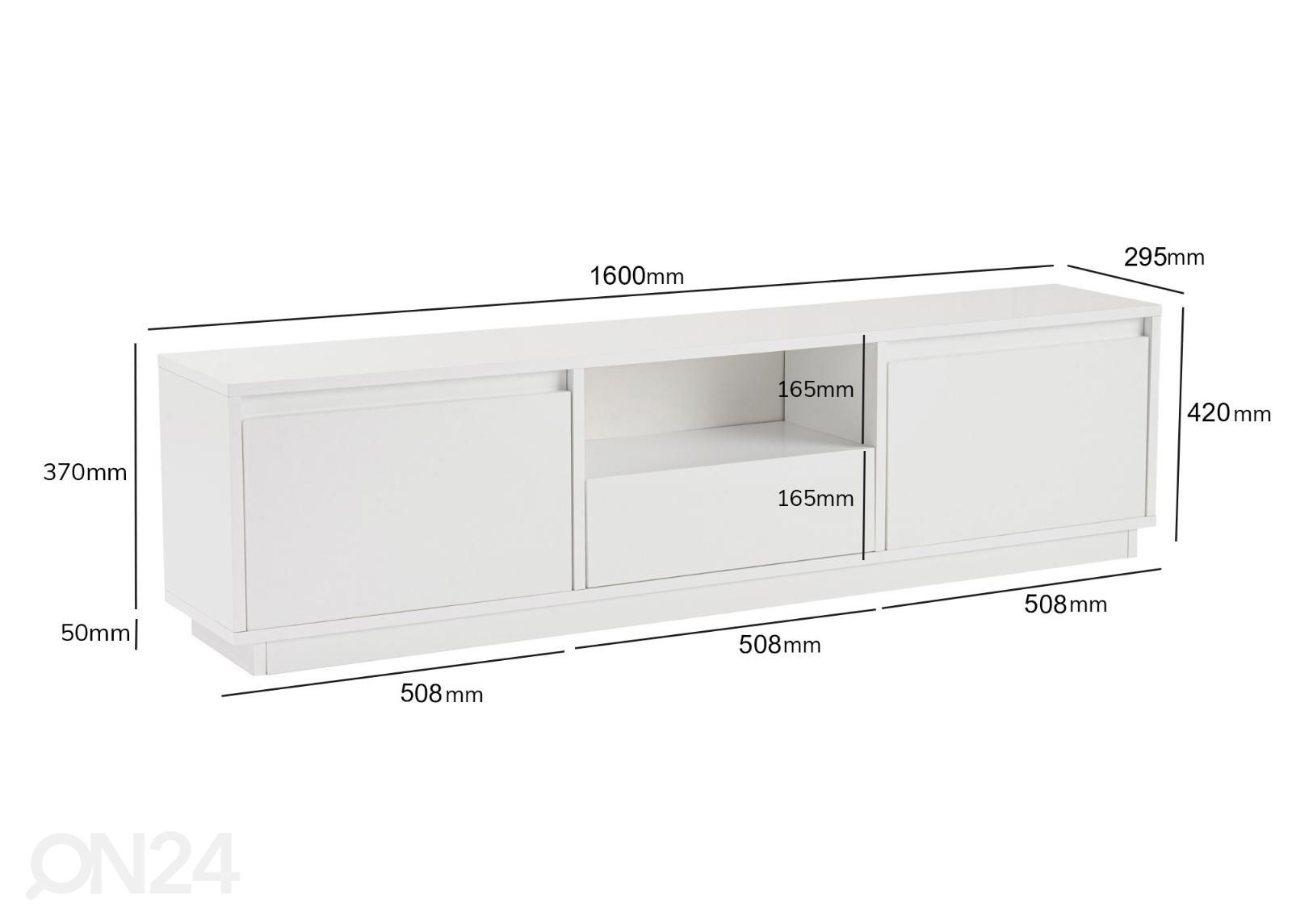 TV-taso Ararat 160 cm kuvasuurennos mitat