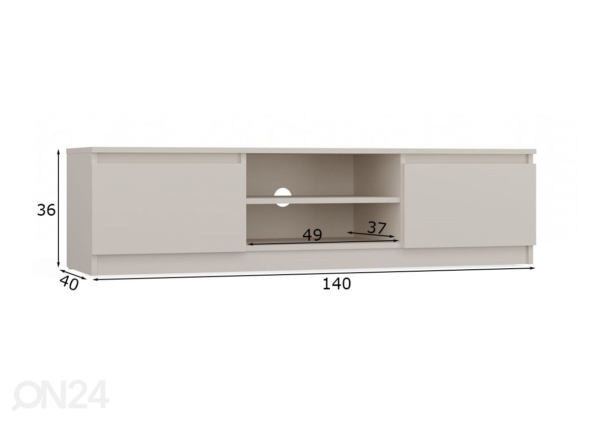 TV-taso Brooklyn 140 cm kuvasuurennos mitat