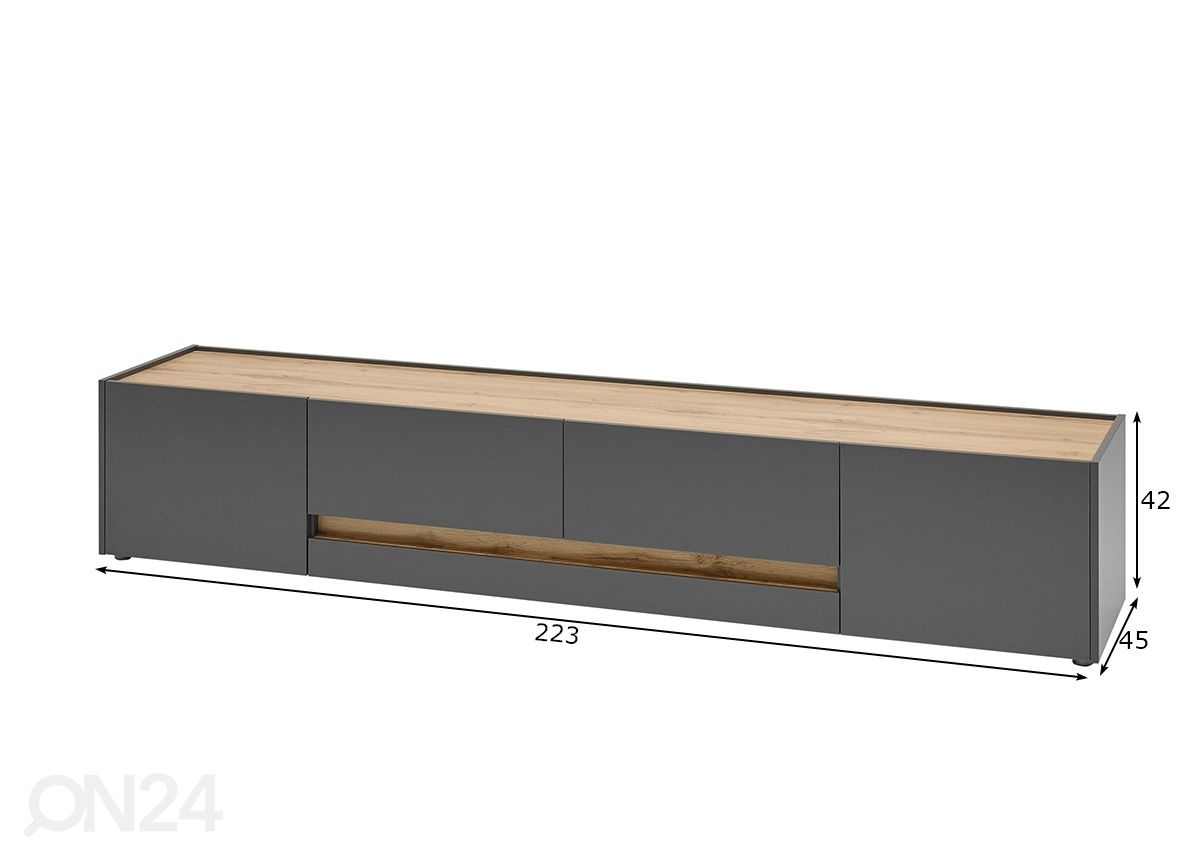 TV-taso City 223 cm kuvasuurennos mitat