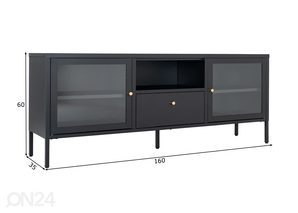 TV-taso Dalby 160 cm kuvasuurennos mitat