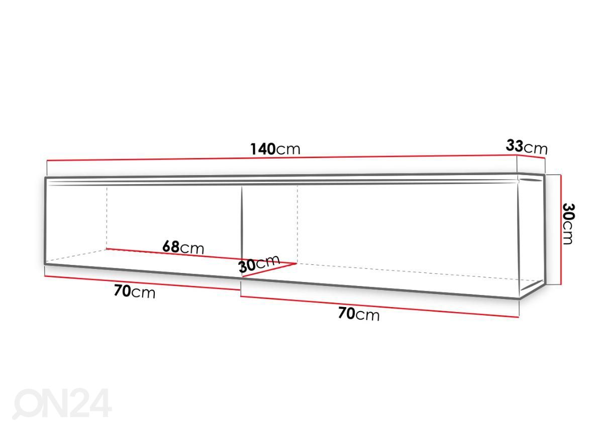 TV-taso Debora 140 cm kuvasuurennos mitat