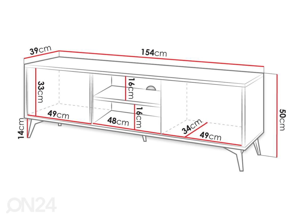 TV-taso Diamond 154 cm kuvasuurennos mitat