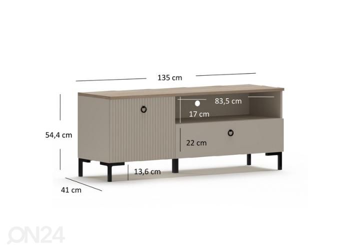 TV-taso Dominica 135 cm kuvasuurennos mitat