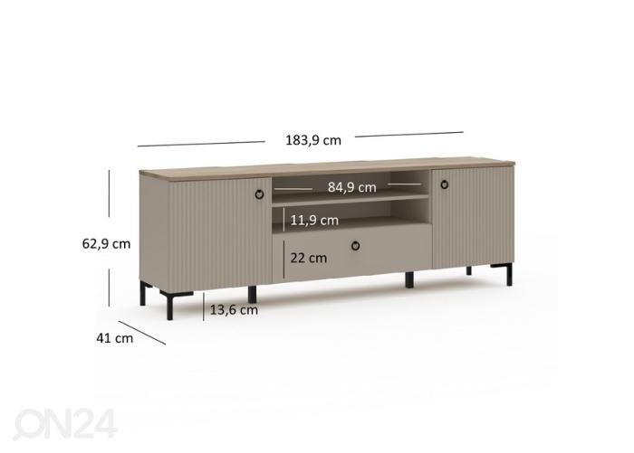 TV-taso Dominica 184 cm kuvasuurennos mitat