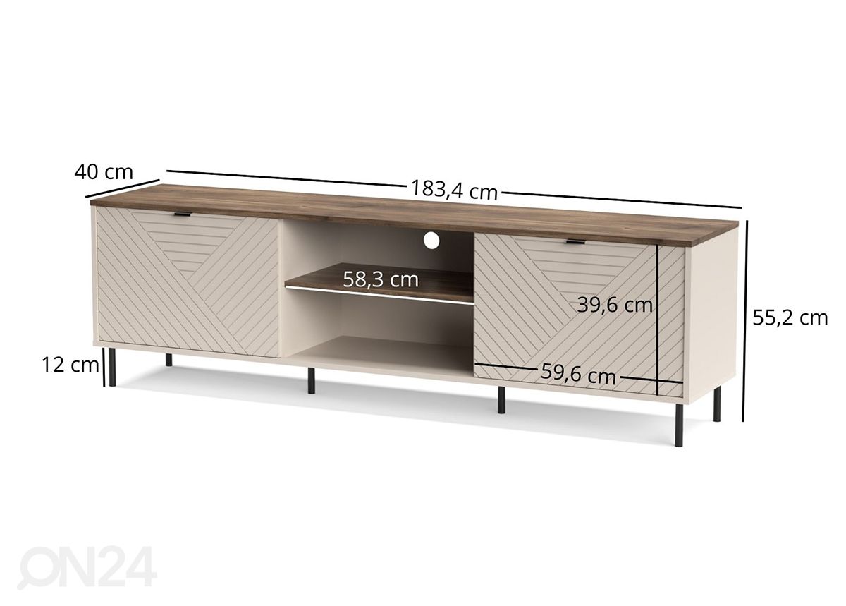 TV-taso Evo 183,4 cm kuvasuurennos mitat