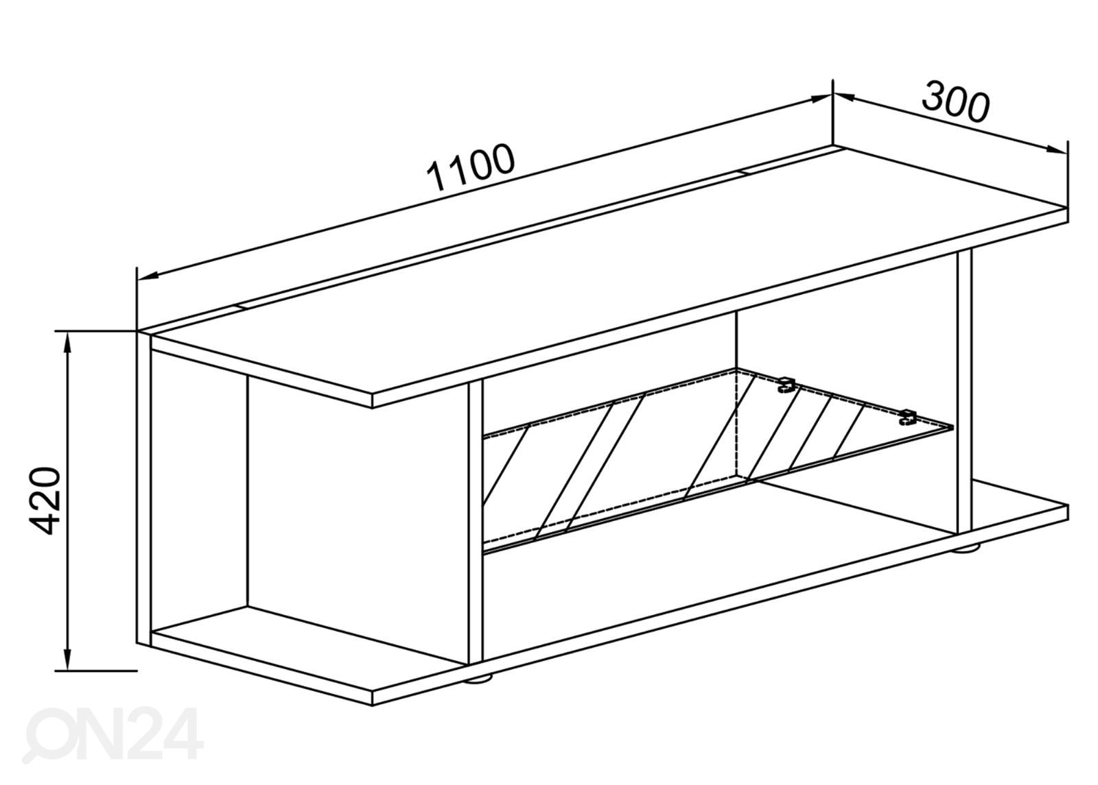 TV-taso Expalo XL 110 cm kuvasuurennos mitat