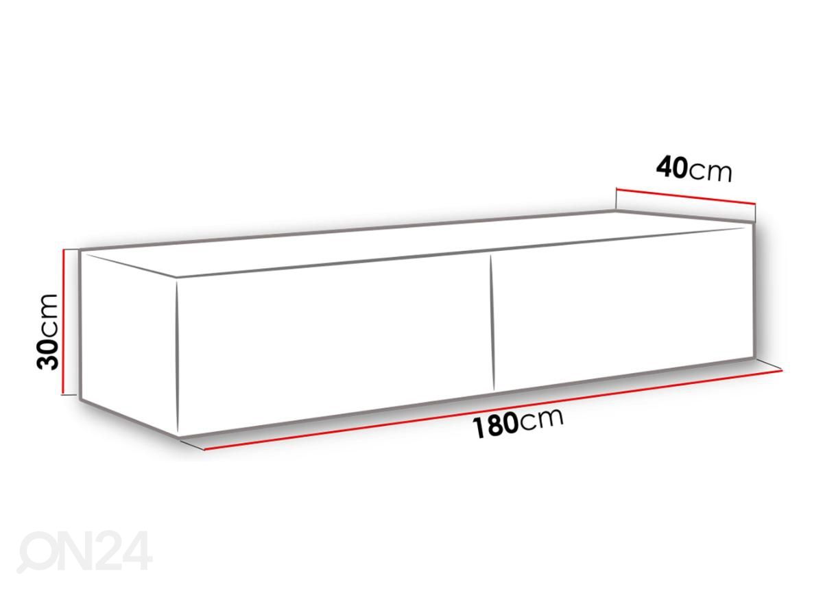 TV-taso Figo 180 cm kuvasuurennos mitat