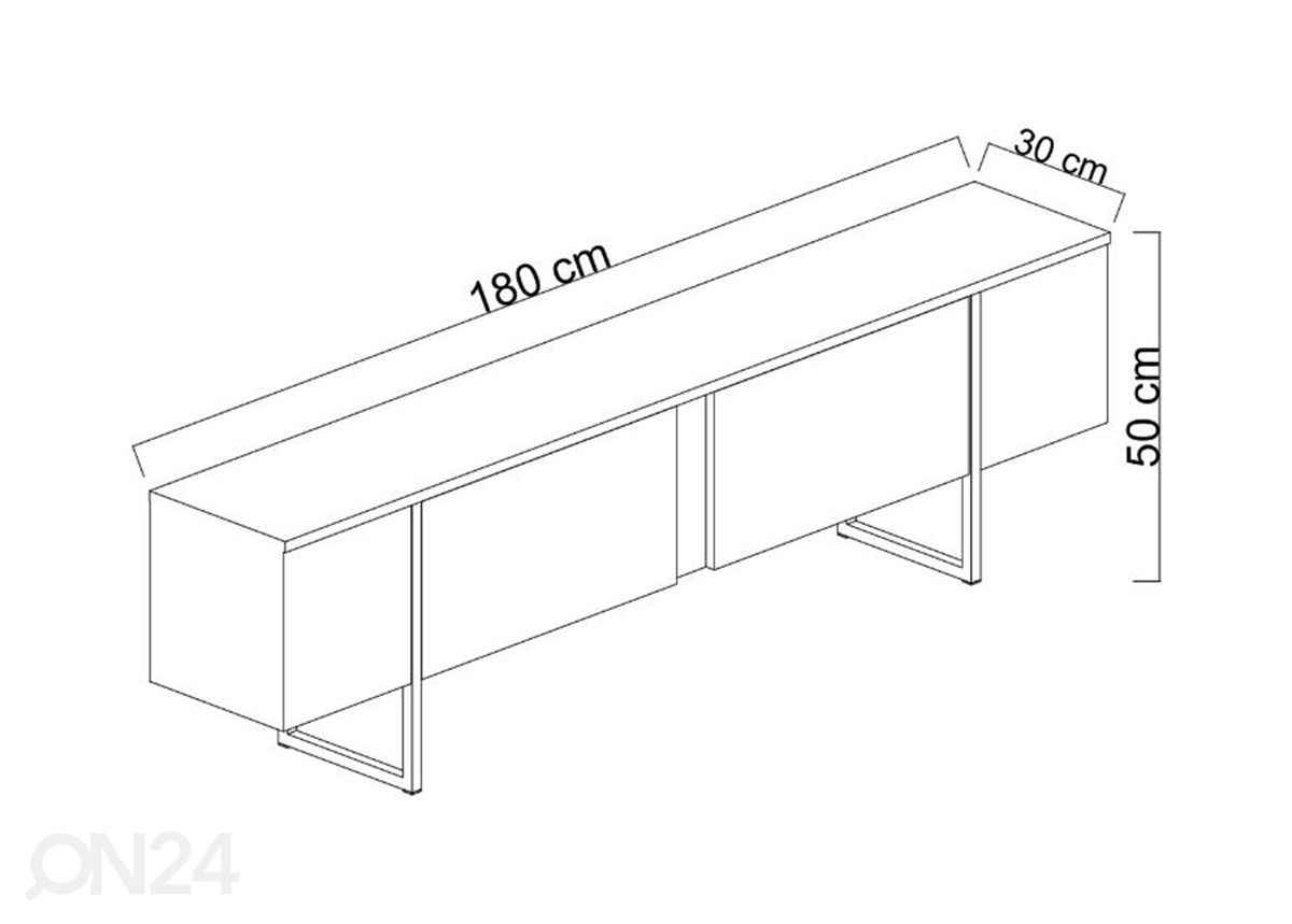 TV-taso Luks 180 cm kuvasuurennos mitat