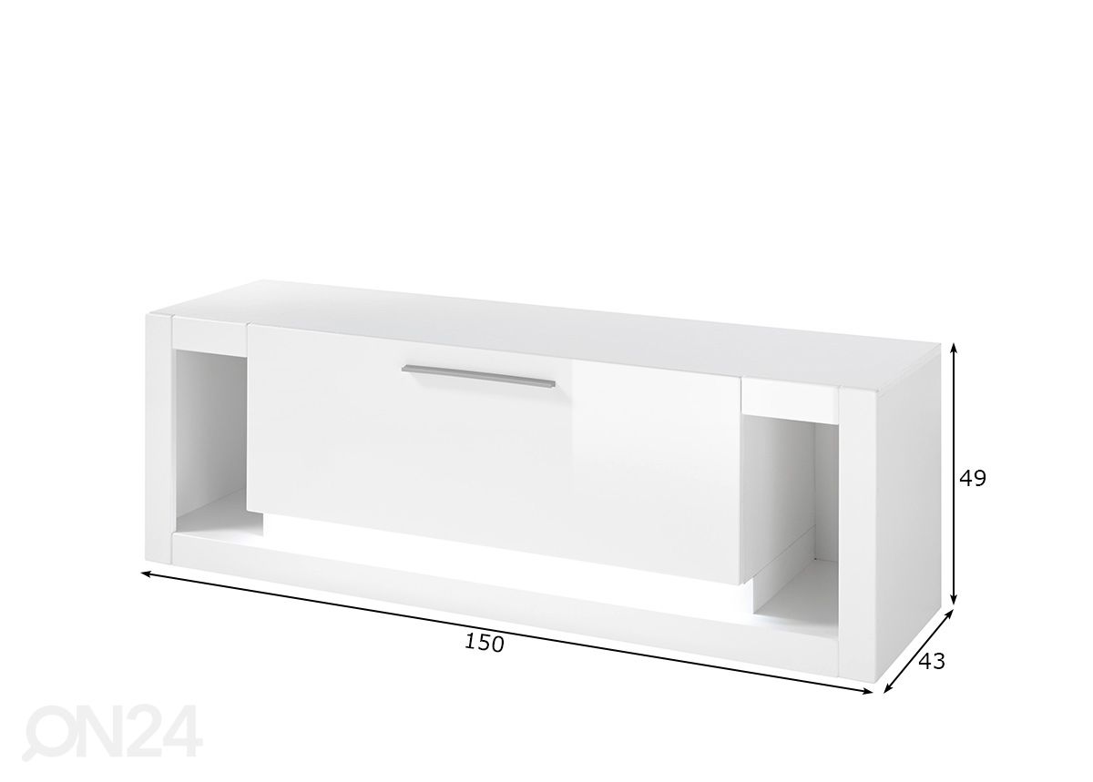 TV-taso Meran 150 cm kuvasuurennos mitat