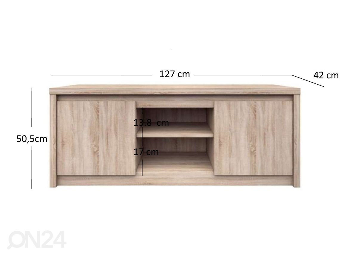 TV-taso Norton 127 cm kuvasuurennos mitat