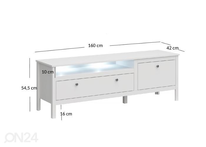 TV-taso Ole 160 cm kuvasuurennos mitat