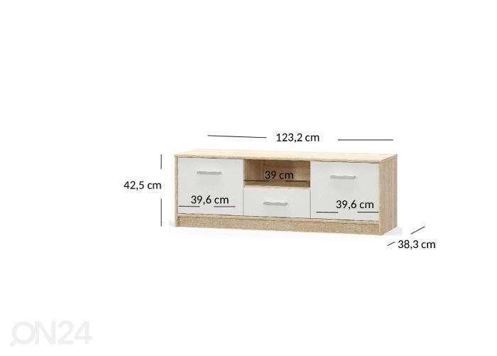 TV-taso Tips 123,2 cm kuvasuurennos mitat