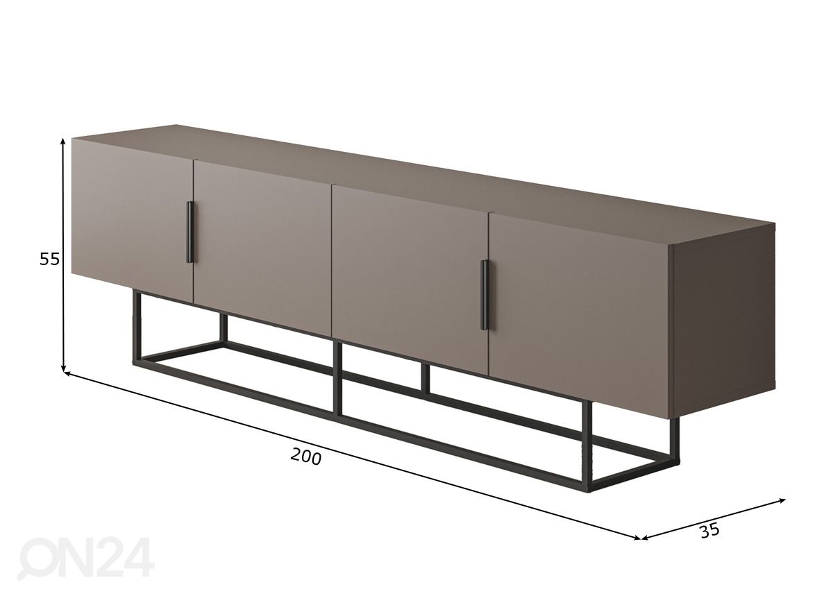 TV-taso Titan Mocca 4P 200 cm kuvasuurennos mitat