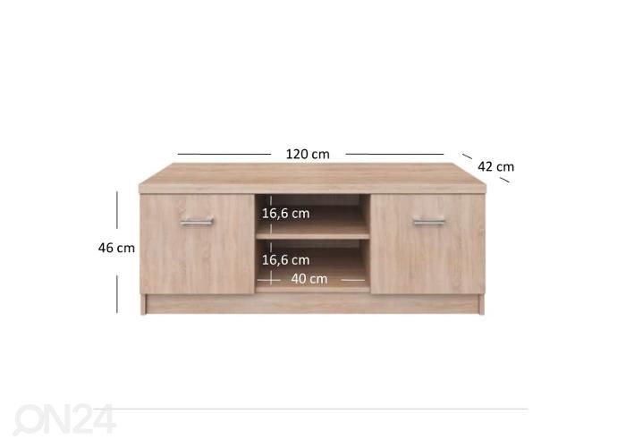 TV-taso Top mix 120 cm kuvasuurennos mitat