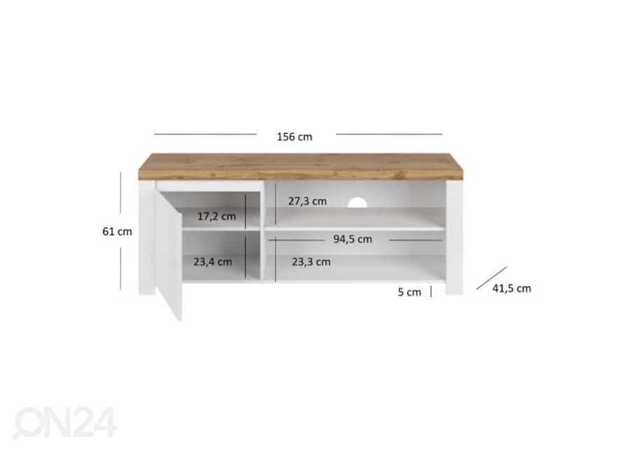 TV-taso Vigo 156 cm kuvasuurennos mitat