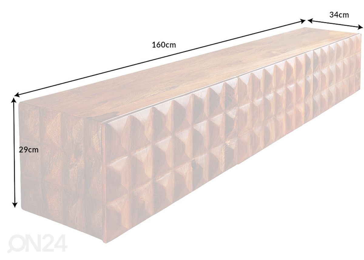 TV-taso Vulcano 160 cm kuvasuurennos mitat