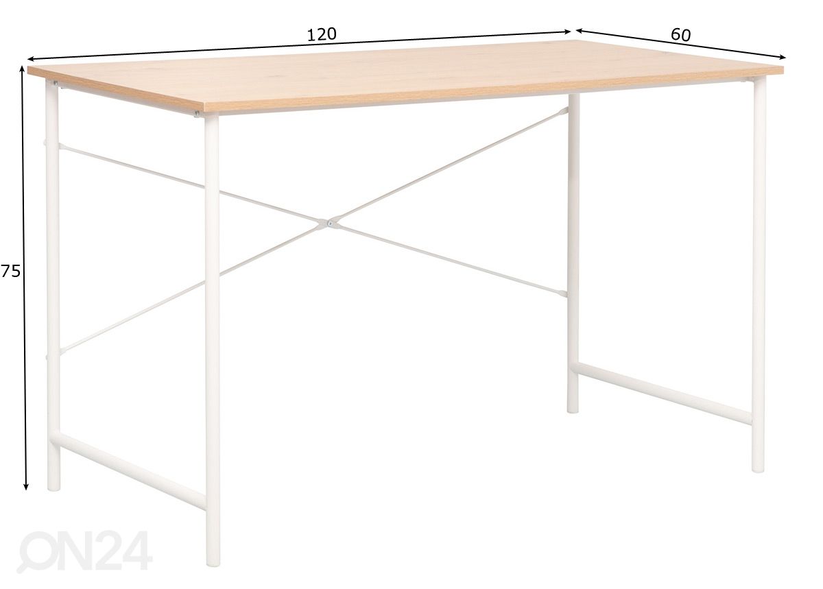 Työpöytä 120x60 cm kuvasuurennos mitat